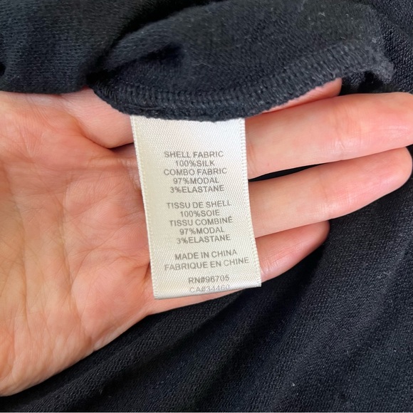 Rebecca Taylor Black Silk and Modal Blouse - Small - Picture 6 of 8